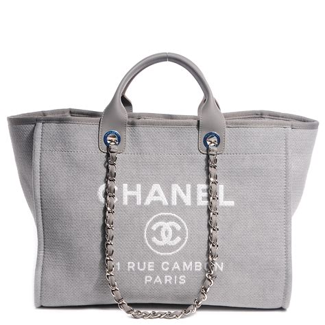 chanel grey tote bag